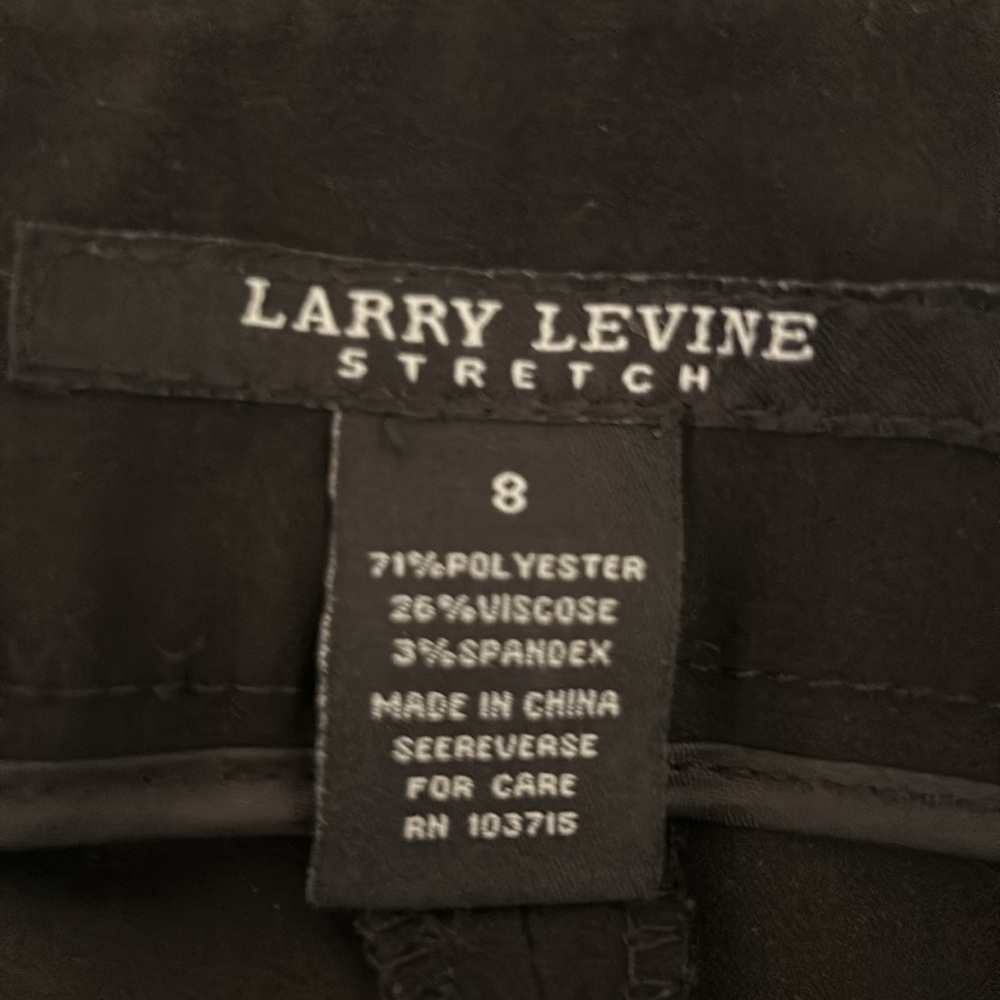 Larry Levine Stretch Black Pants woman’s Size 8